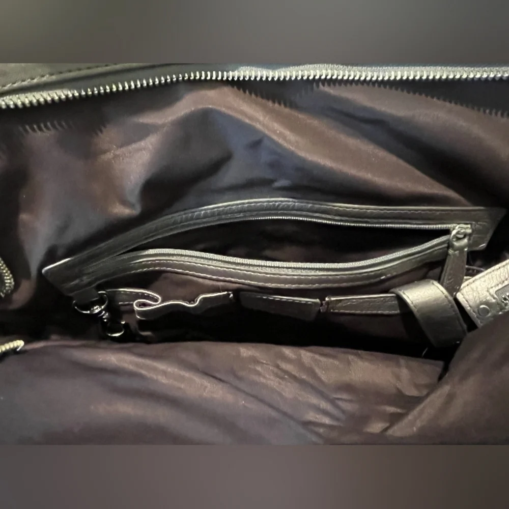 Cole Haan Rouched Vintage Silver Leather Satchel New With Tags